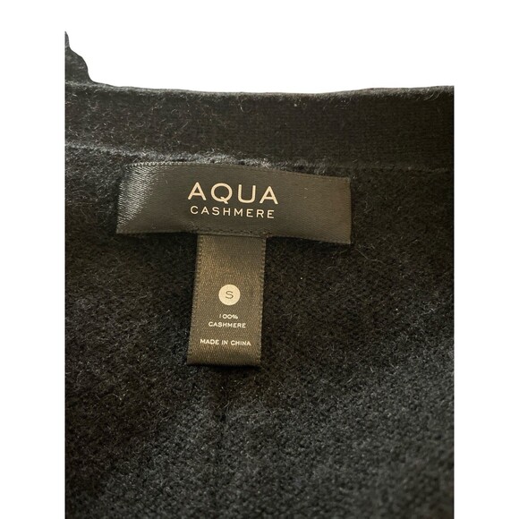 AQUA 100% Cashmere Black Cardigan Sweater‎ Women’s Size S Button Front Pockets - Picture 6 of 6